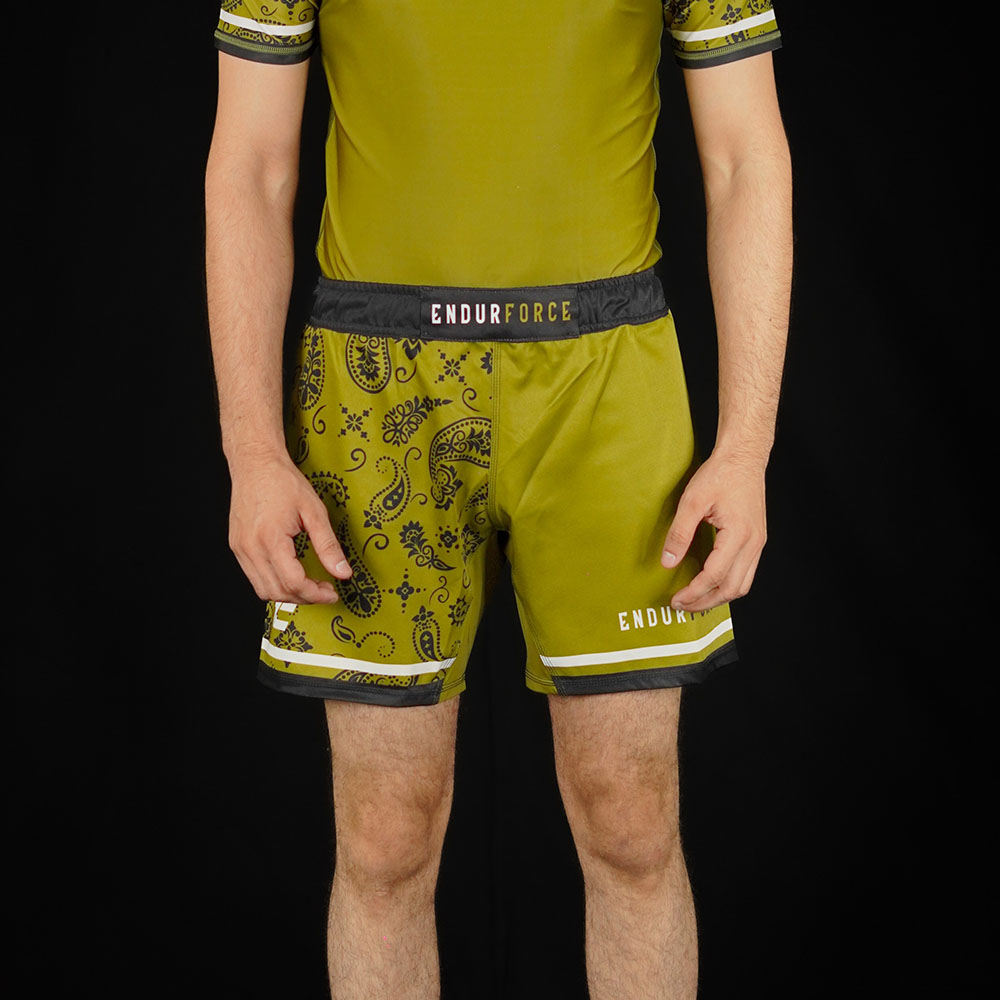 PAISLEY OD GREEN GRAPPLING SHORTS