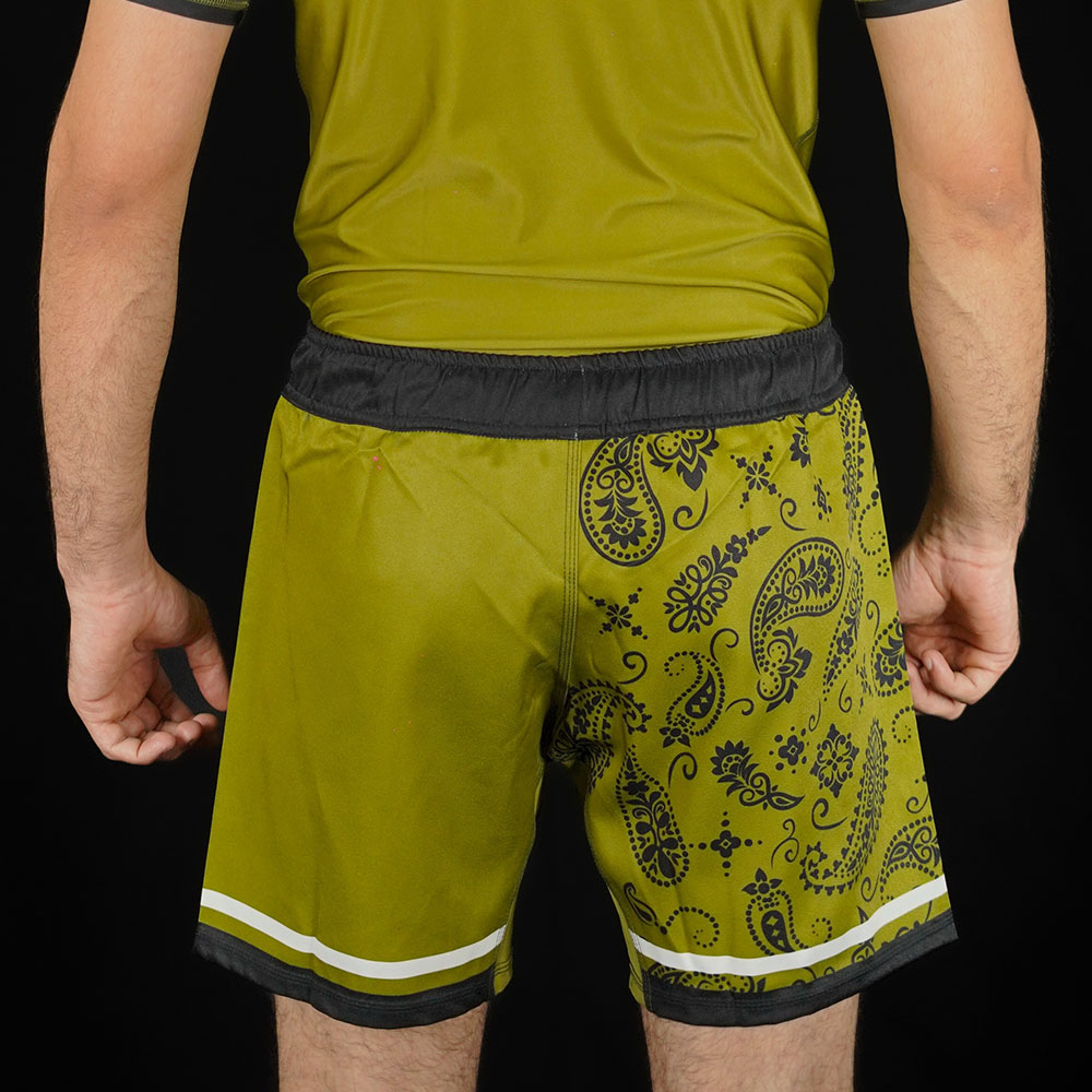 PAISLEY OD GREEN GRAPPLING SHORTS - Image 5