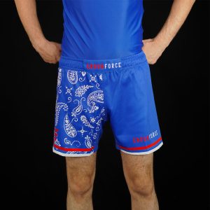 PAISLEY BLUE GRAPPLING SHORTS